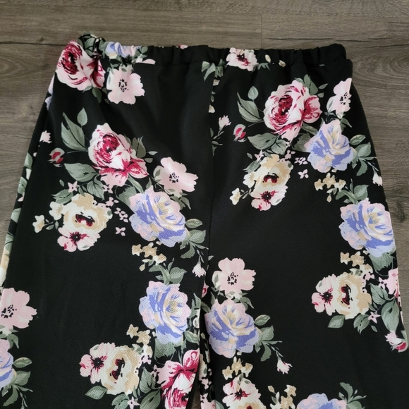 Women's maternity floral print split thigh tie pants size L - Picture 2 of 10
